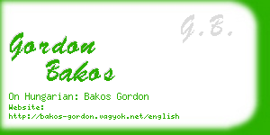 gordon bakos business card
